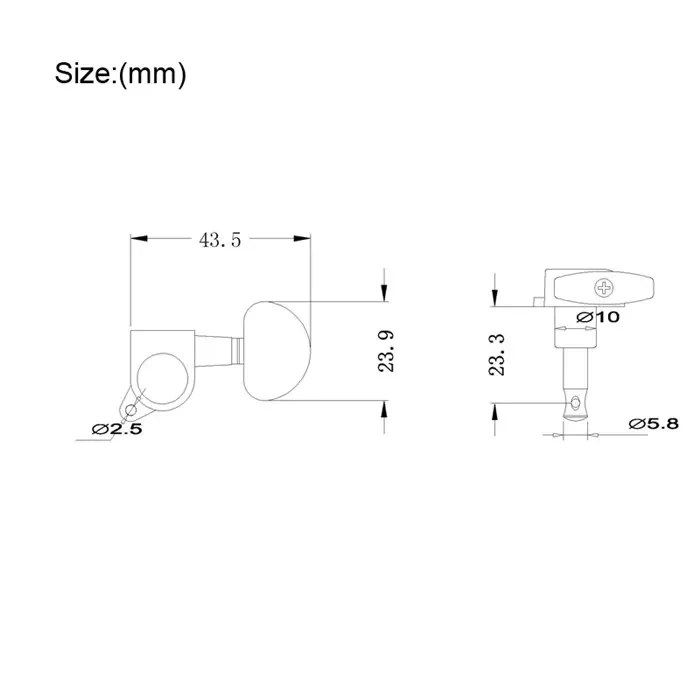 Klucze do gitary elektrycznej akustycznej, olejowe Kera Audio DSQ-GT01 Black (3+3)