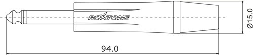 Wtyk typu Jack 6.3mm mono Roxtone PJ2X-SG