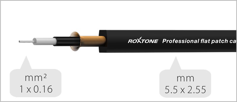 Kabel instrumentalny Wtyk Kątowy Jack 6.3mm 15cm Roxtone FPJJ100L00015