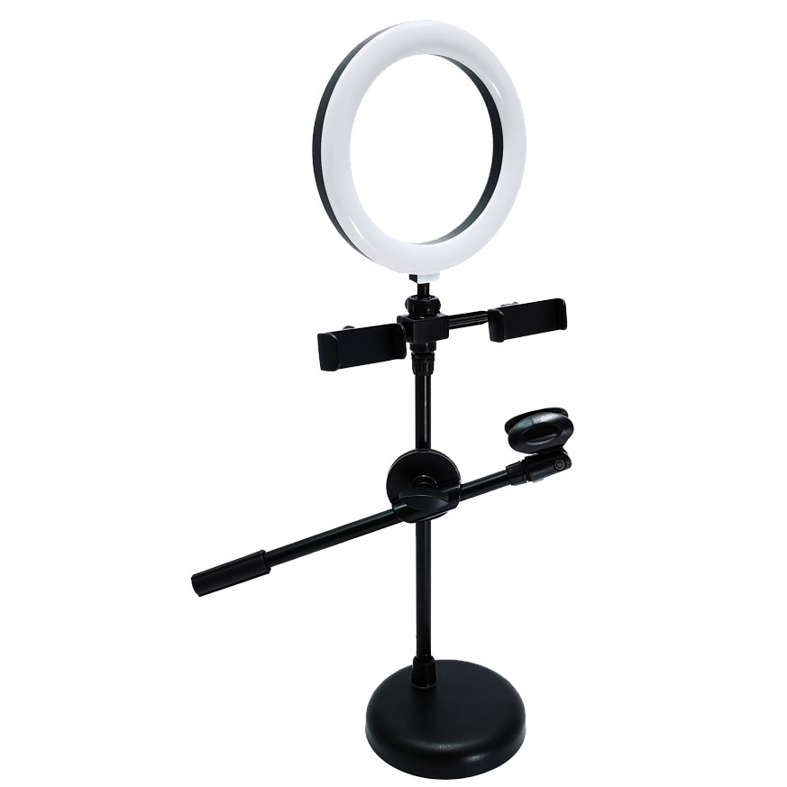 Lampa pierścieniowa LED ze statywem, uchwytami do telefonu i mikrofonu KA-LINE R-123