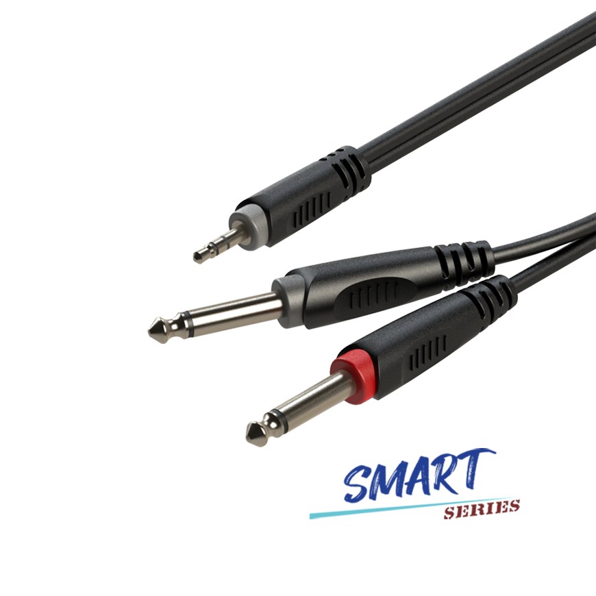 Kabel audio Jack 3.5 stereo 2xJack 6.3 mono 2m Roxtone SAYC130L2