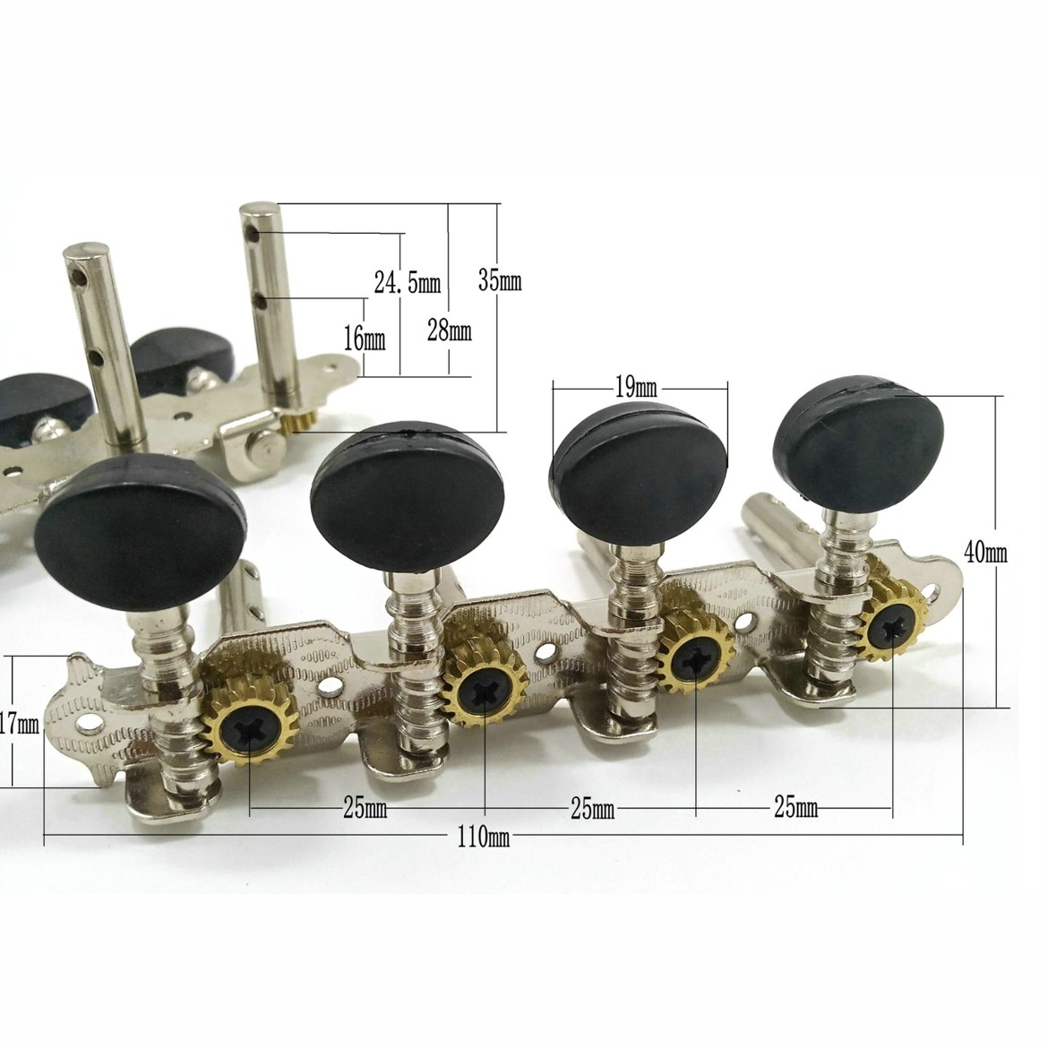 Klucze do mandoliny Kera Audio MHM19, 4+4 (srebrny)
