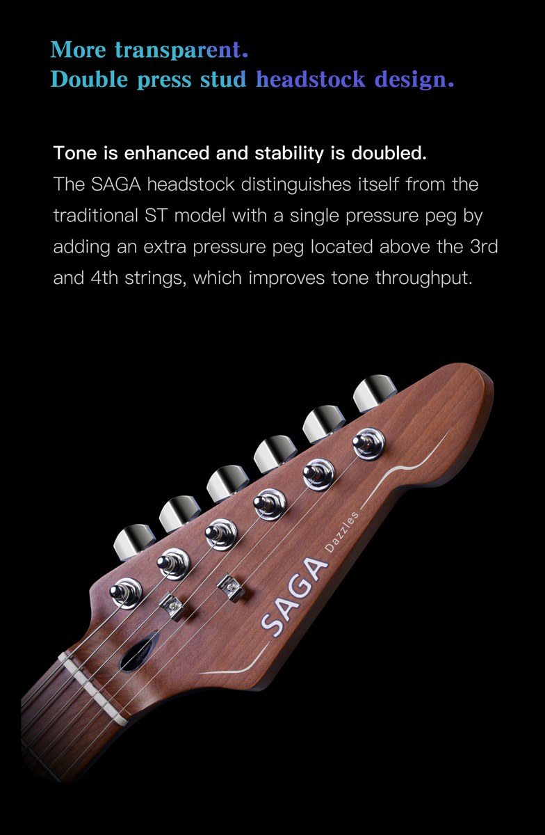 Gitara elektryczna SAGA SMF1314H BK (HSS)