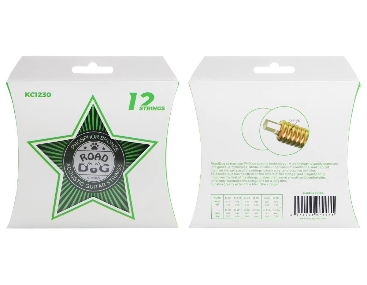 Zestaw 12 strun do gitary akustycznej ROAD DOG KC1230