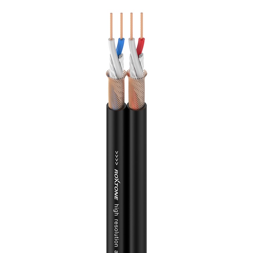 Kabel audio 2 x 0.14 mm² Roxtone AC020-100m-BK — cena za 1 m