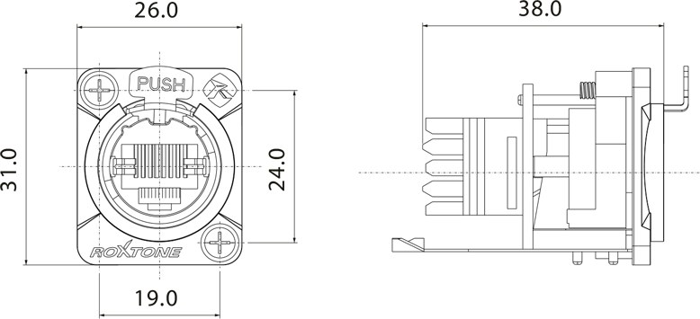 Gniazdo typu RJ45 CAT5e Roxtone RE8FD5I