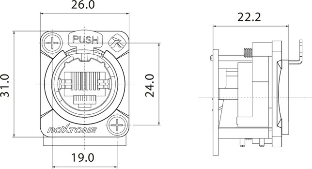 Gniazdo typu RJ45 CAT5e Roxtone RE8FD5H