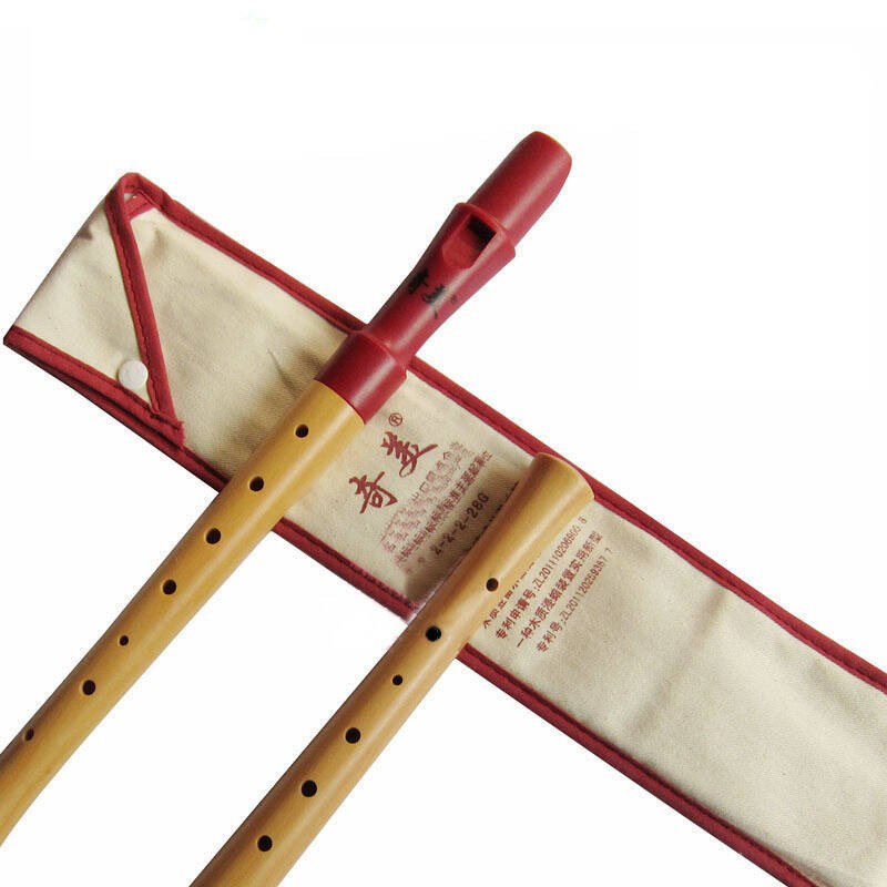 Flet prosty drewniany sopranowy QM8A-28G-Red