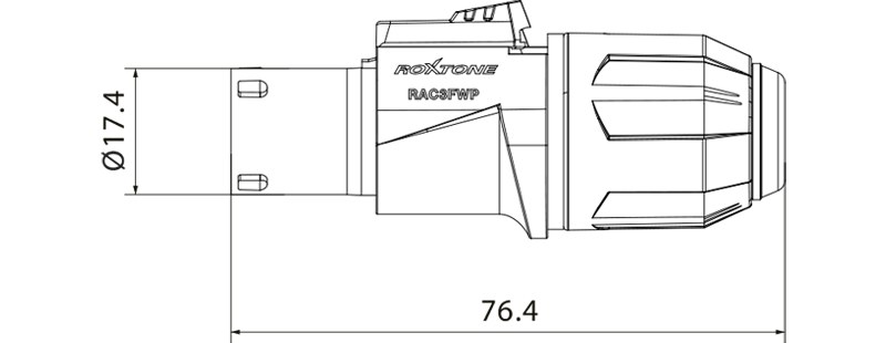Wtyk zasilania IP65 Roxtone RAC3FWP