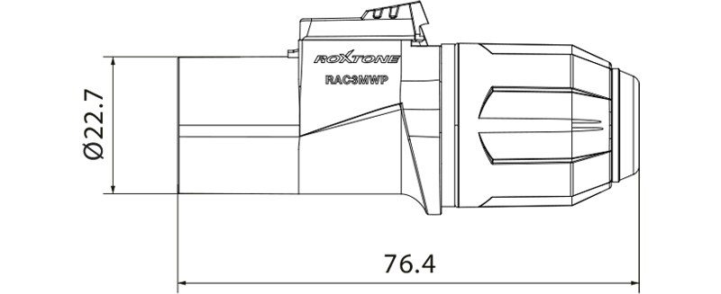 Wtyk zasilania IP65 Roxtone RAC3MWP