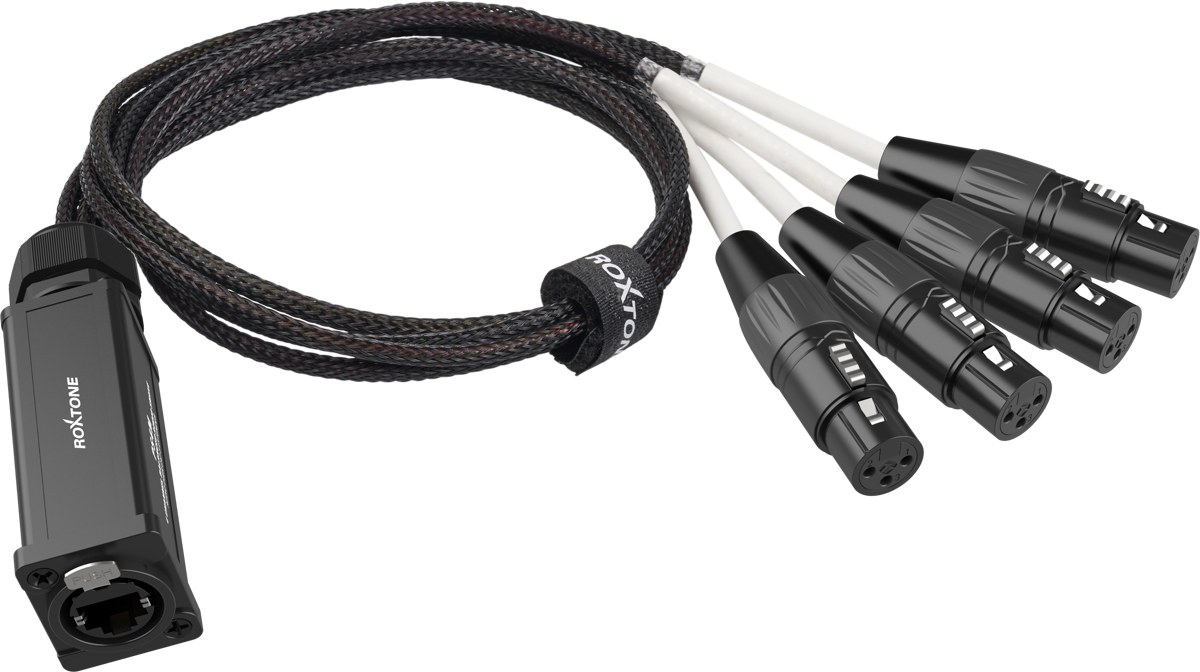 Splitter EtherCON RJ45 na 4x XLR 3-pin żeński Roxtone PS4F