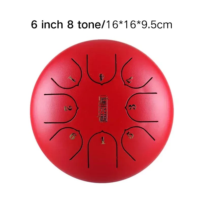 Tongue drum lotus children 6" 8 ton Hluru-Huashu TC8-6-Red