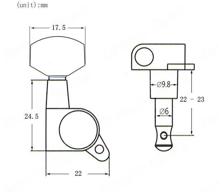 Klucze do gitary elektrycznej akustycznej, olejowe Kera Audio QFB-XFT-BK (3+3)