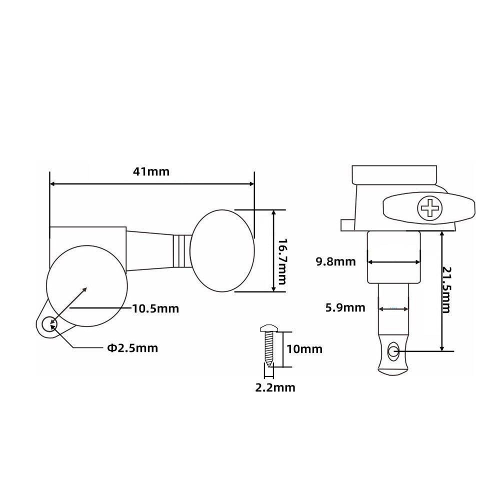 Klucze do gitary elektrycznej olejowe Kera Audio GM-02-6R-B
