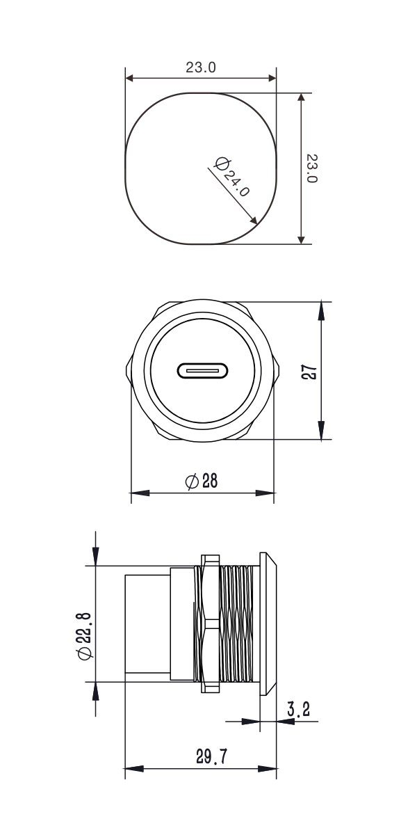 Gniazdo typu USB-C Roxtone RAUC24-C