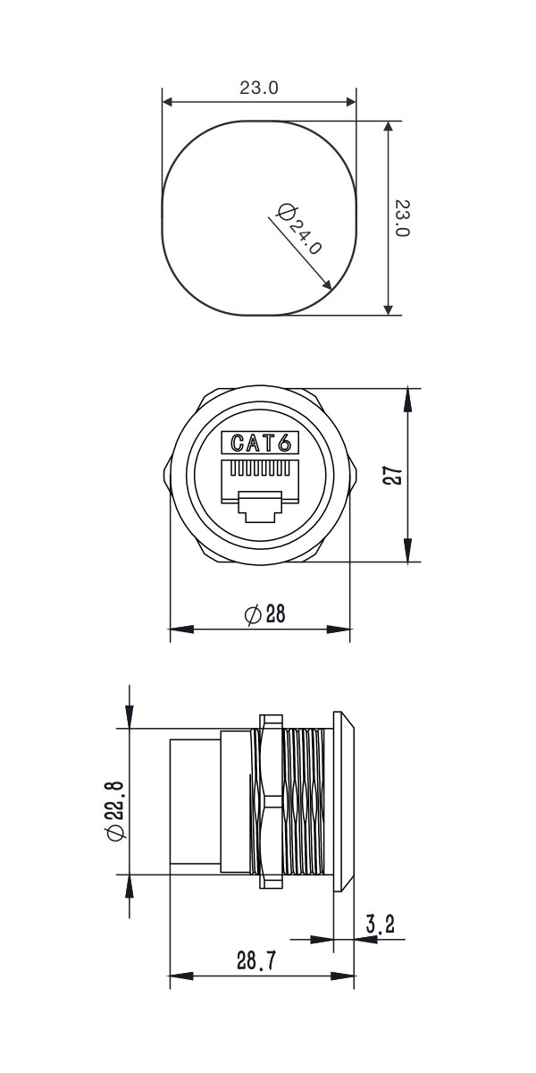 Gniazdo typu RJ45 CAT6 Roxtone RAD24-C6