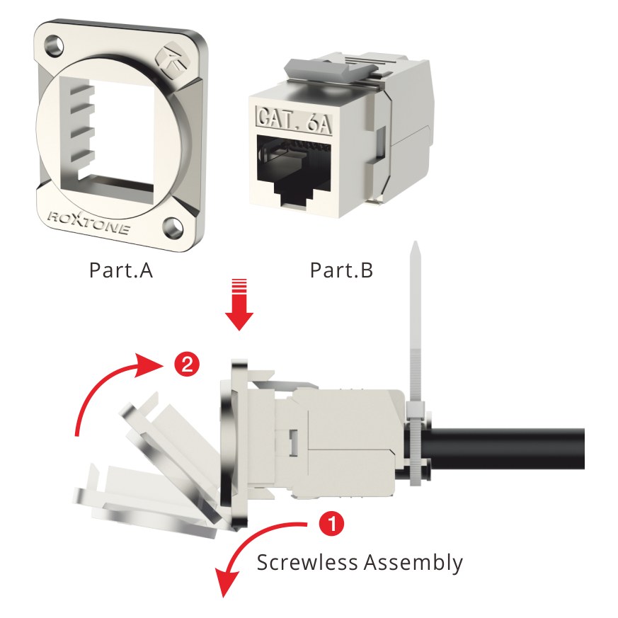 Gniazdo typu RJ45 CAT6 Roxtone RAD-C6A-IDC