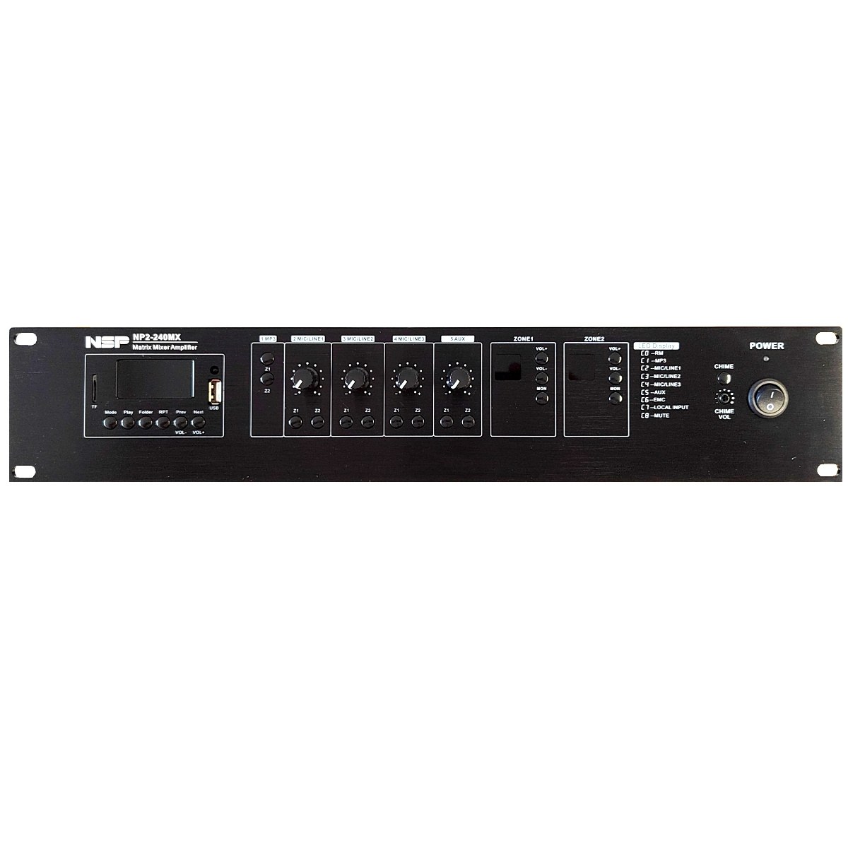 Wzmacniacz mikser 2-strefowy NSP NP2-240MX