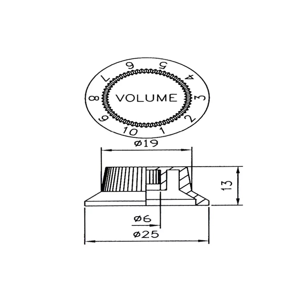 Gałka do gitary VOLUME Kera Audio GST0330V Czarny