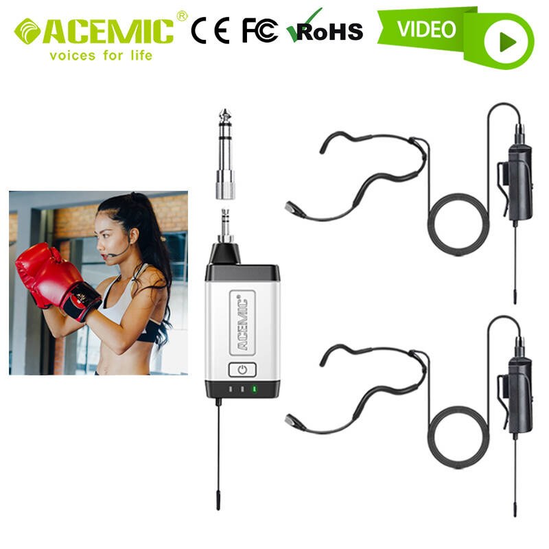 Bezprzewodowy wodoodporny system mikrofonowy Acemic Q2/H2