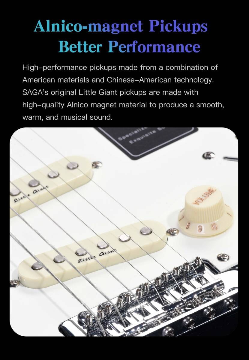 Gitara elektryczna SAGA SMF1314 BK (SSS)