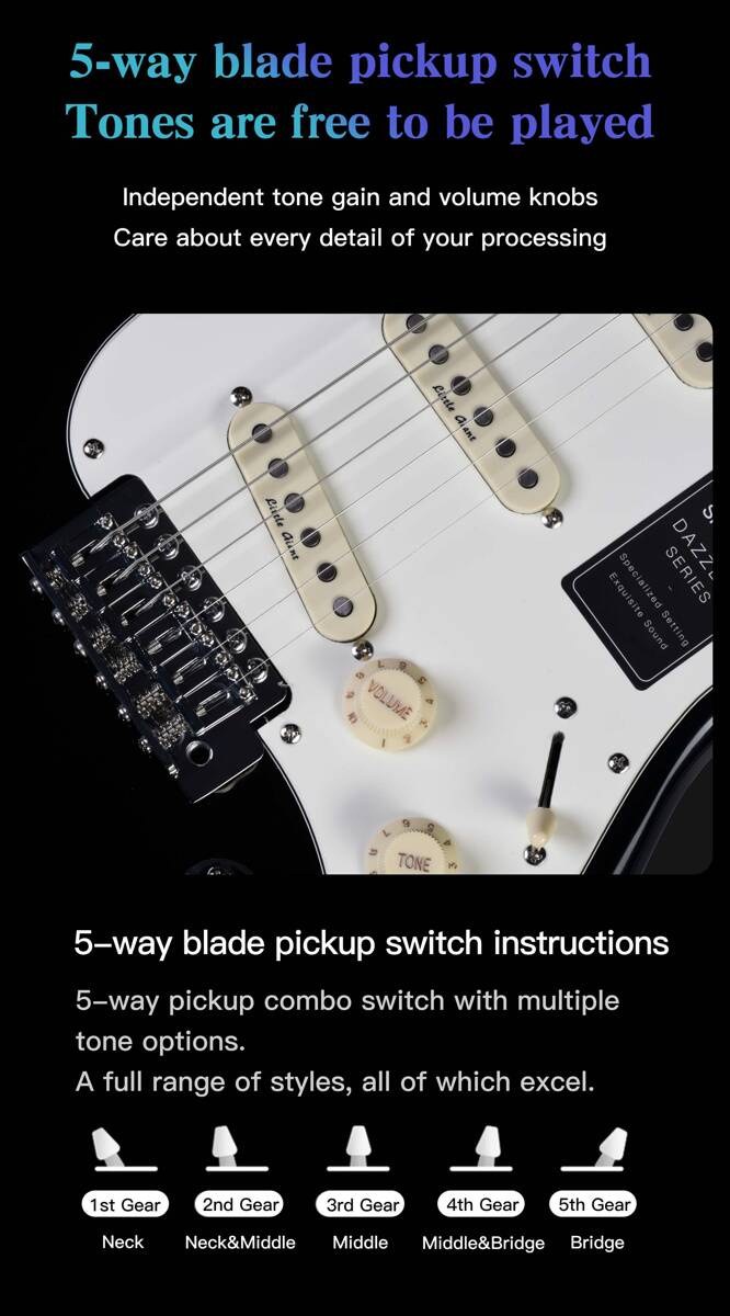Gitara elektryczna SAGA SMF1314 BL (SSS)