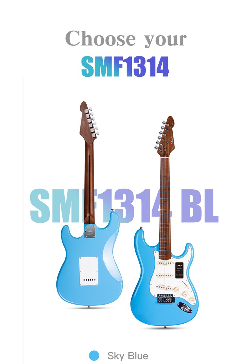Gitara elektryczna SAGA SMF1314 BL (SSS)