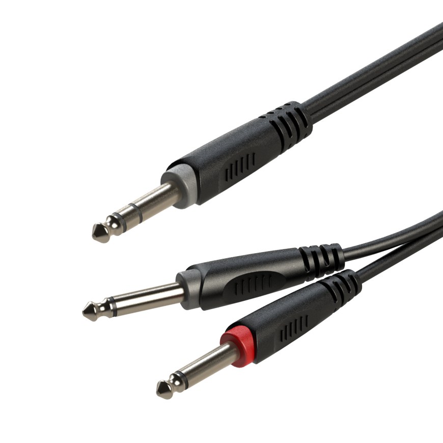 Kabel audio Jack 6.3mm stereo / 2 x Jack 6.3mm mono 6m Roxtone SAYC100L6