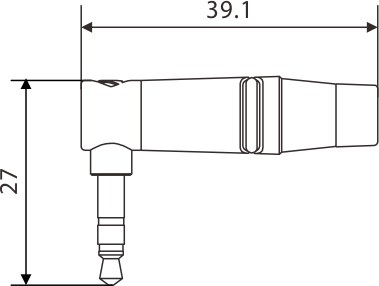 Wtyk typu Jack kątowy 3.5mm stereo Roxtone RMJ3RPX-BG