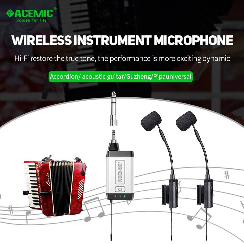 Bezprzewodowy system mikrofonowy do akordeonu Acemic Q2/AT-5