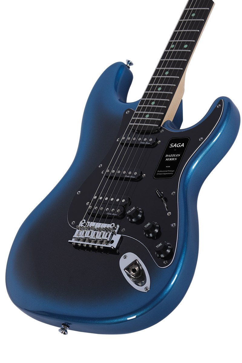 Gitara elektryczna SAGA Dazzles Dark Night Blue (HSS)