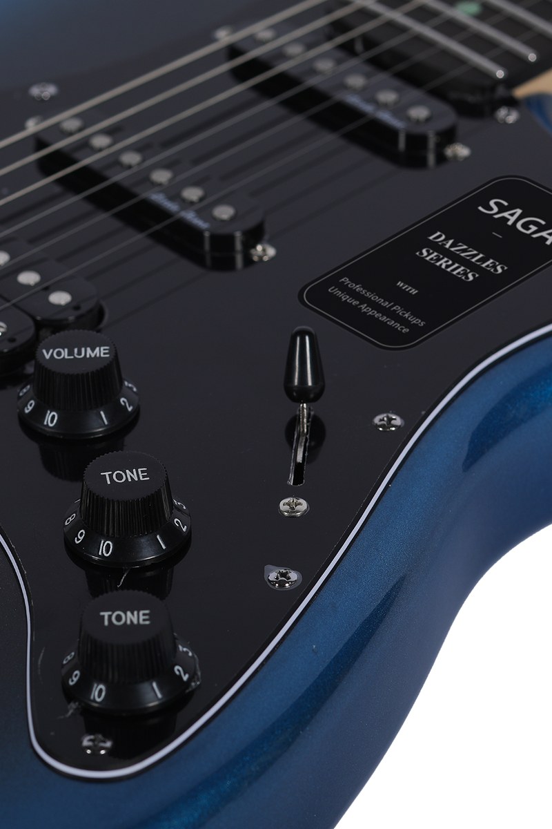 Gitara elektryczna SAGA Dazzles Dark Night Blue (HSS)