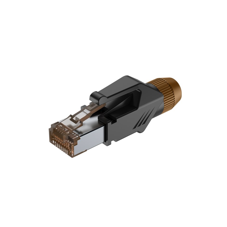 Wtyk typu RJ45 z osłoną Roxtone RJ45C5E-PH-BN