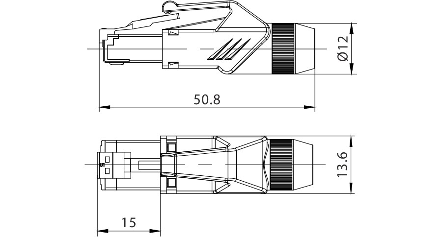 Wtyk typu RJ45 z osłoną Roxtone RJ45C5E-PH-BU