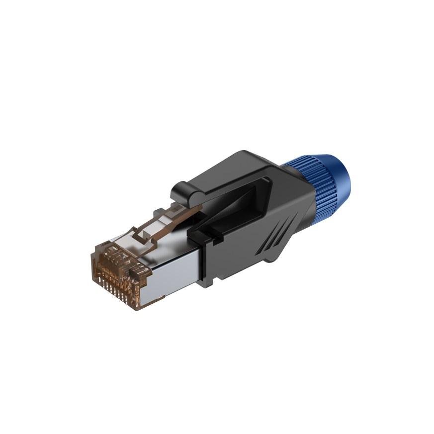 Wtyk typu RJ45 z osłoną Roxtone RJ45C5E-PH-BU