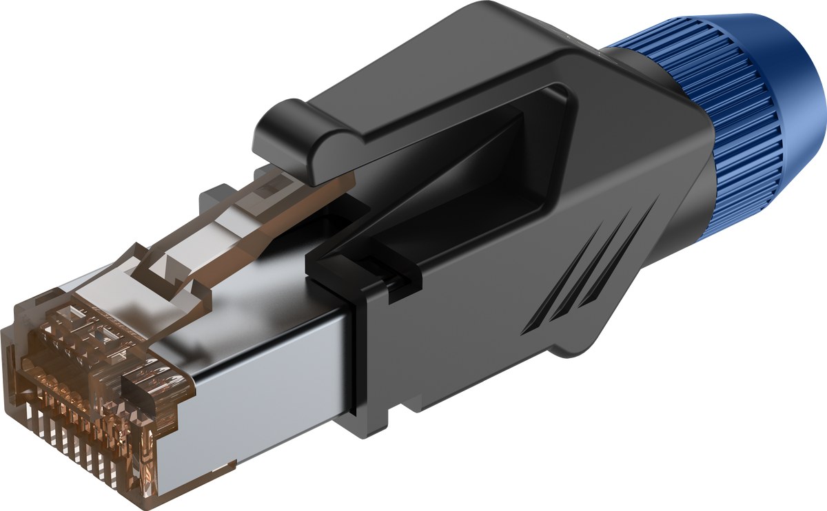Wtyk typu RJ45 z osłoną Roxtone RJ45C5E-PH-BU