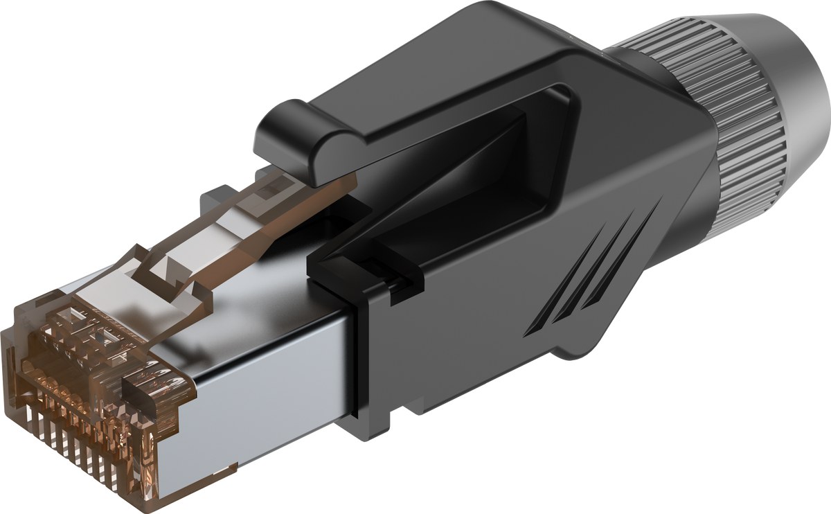 Wtyk typu RJ45 z osłoną Roxtone RJ45C5E-PH-GY