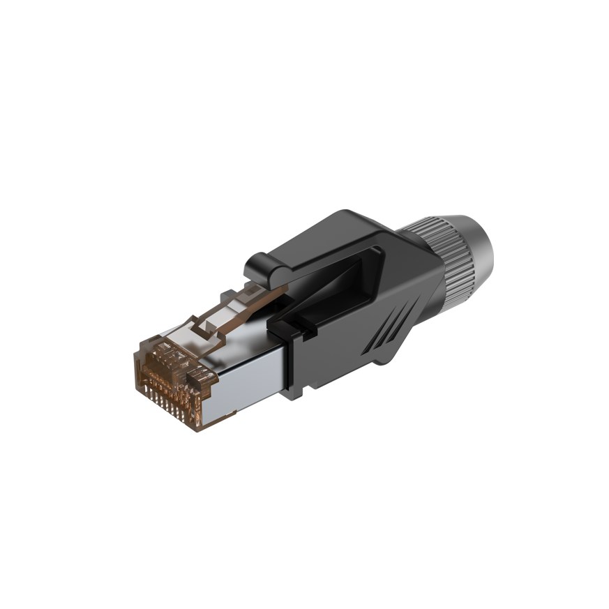 Wtyk typu RJ45 z osłoną Roxtone RJ45C5E-PH-GY
