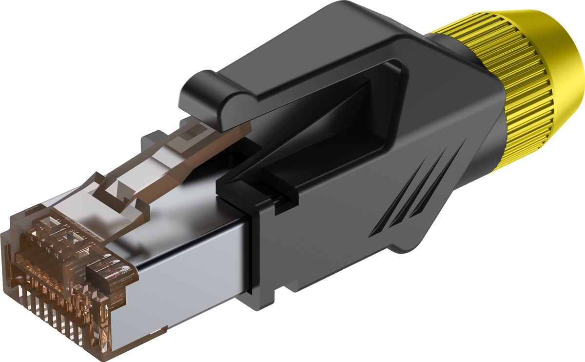 Wtyk typu RJ45 z osłoną Roxtone RJ45C5E-PH-YL