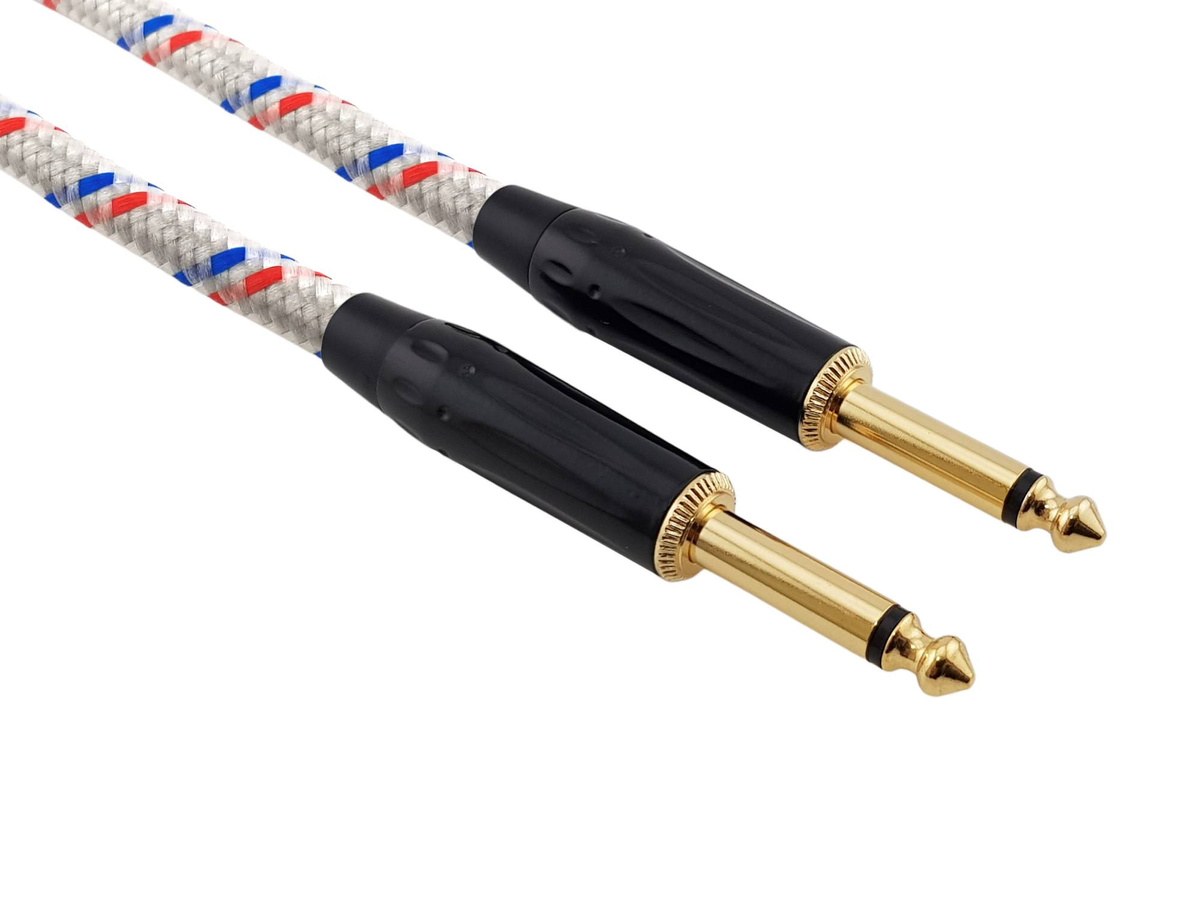 Kabel instrumentalny Red's Music – Jack 6.3mm / Jack 6.3mm – FOP kabel w oplocie - GCF1150BRW - 5m