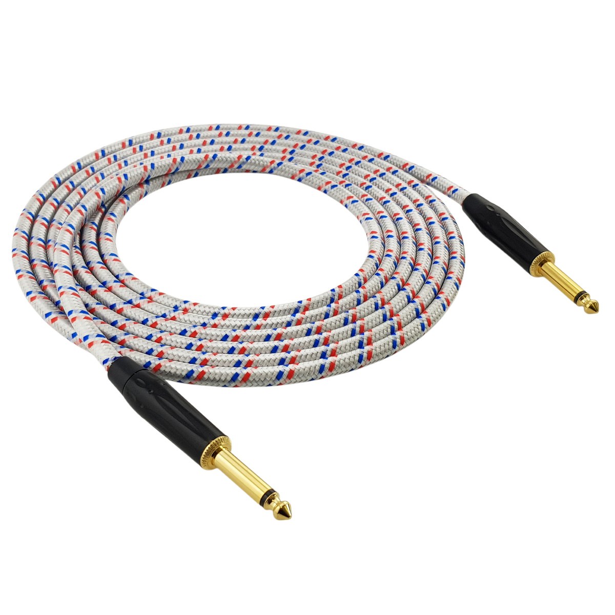 Kabel instrumentalny Red's Music – Jack 6.3mm / Jack 6.3mm – FOP kabel w oplocie - GCF1150BRW - 5m