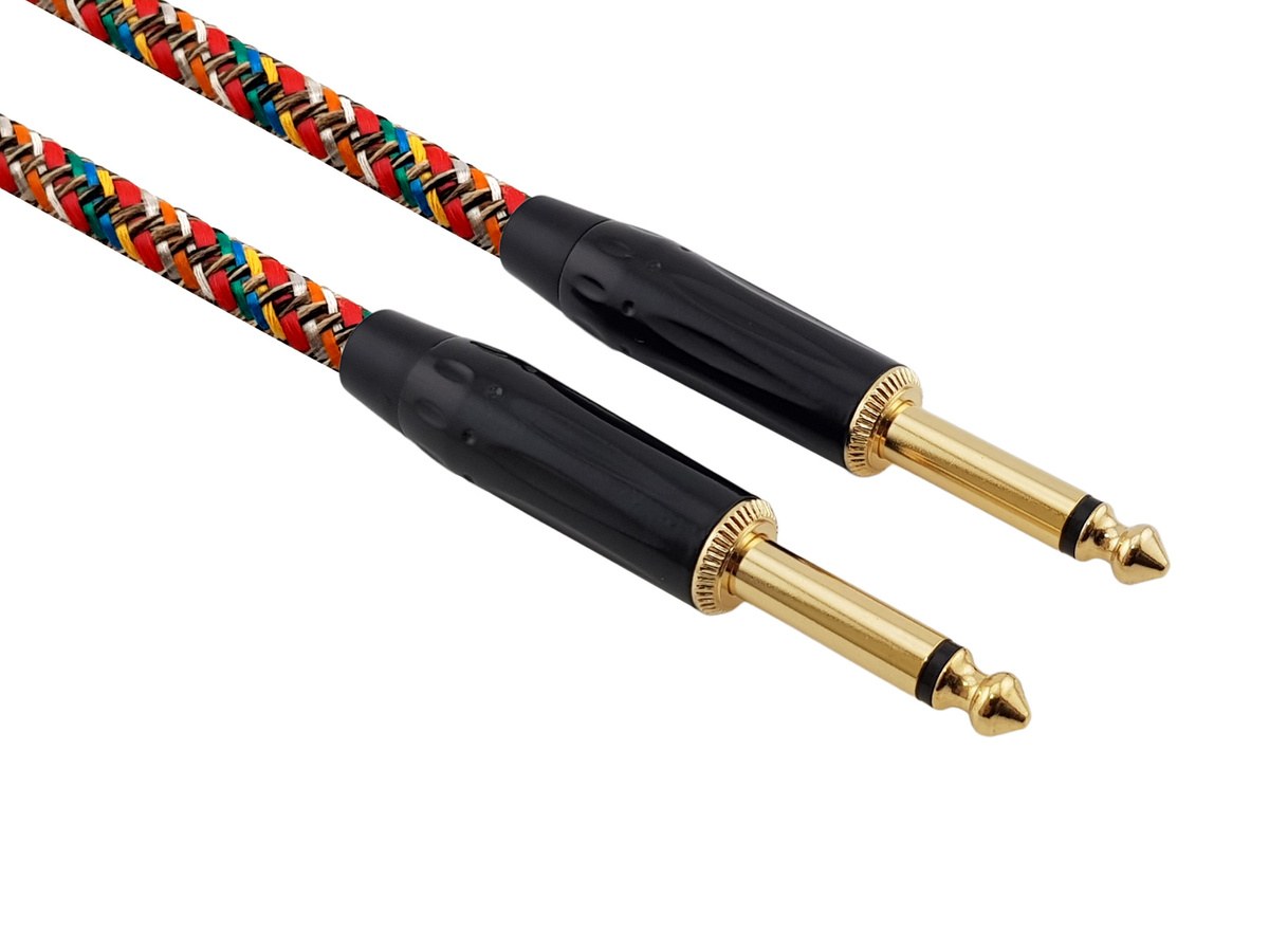 Kabel instrumentalny Red's Music – Jack 6.3mm / Jack 6.3mm – FOP kabel w oplocie - GCF1150RA - 5m