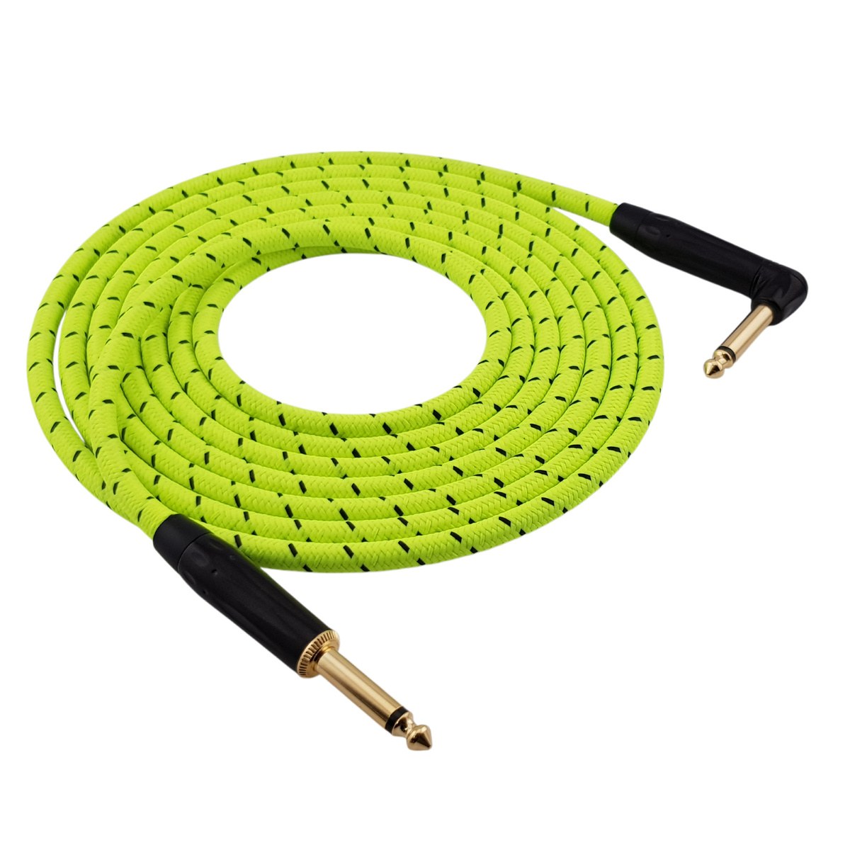 Kabel instrumentalny Red's Music – Jack 6.3mm / Jack 6.3mm kątowy – FOP kabel w oplocie - GCF1230TB - 3m