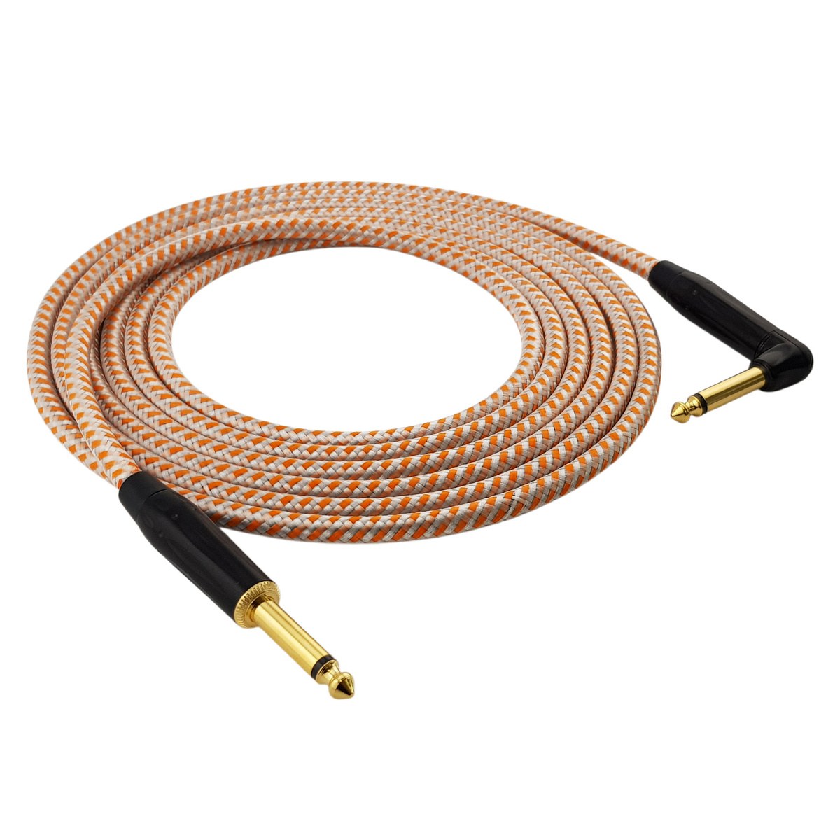 Kabel instrumentalny Red's Music – Jack 6.3mm / Jack 6.3mm kątowy – FOP kabel w oplocie - GCF1230RS - 3m