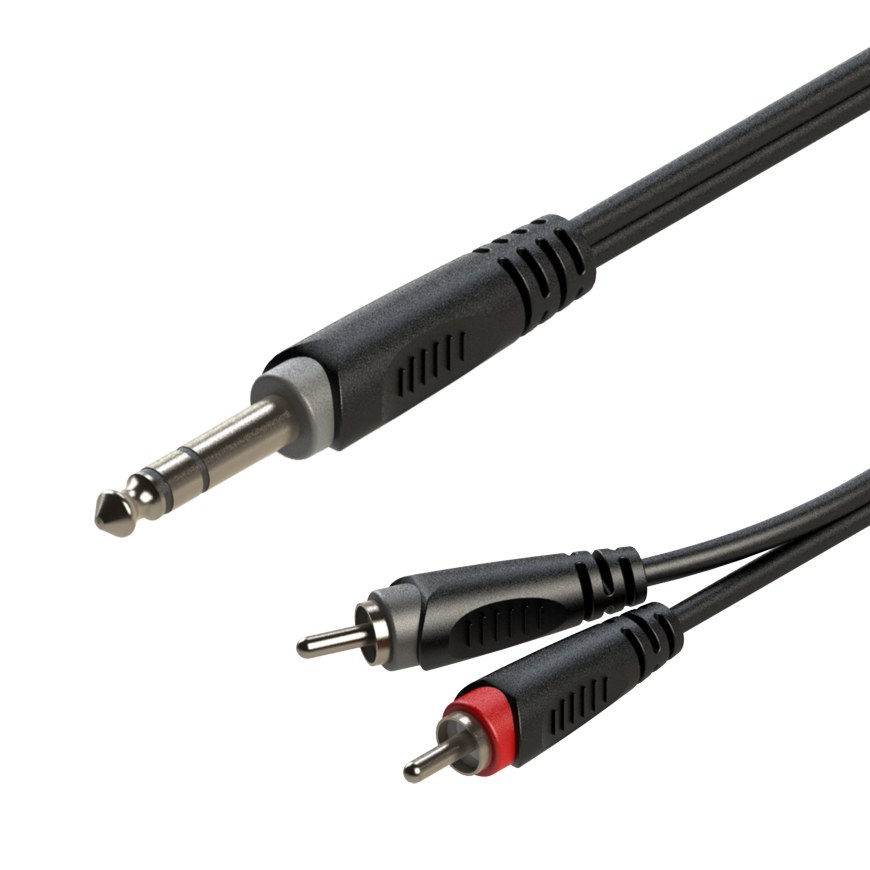 Kabel audio Jack 6.3mm stereo / 2 x RCA 6m Roxtone SAYC110L6