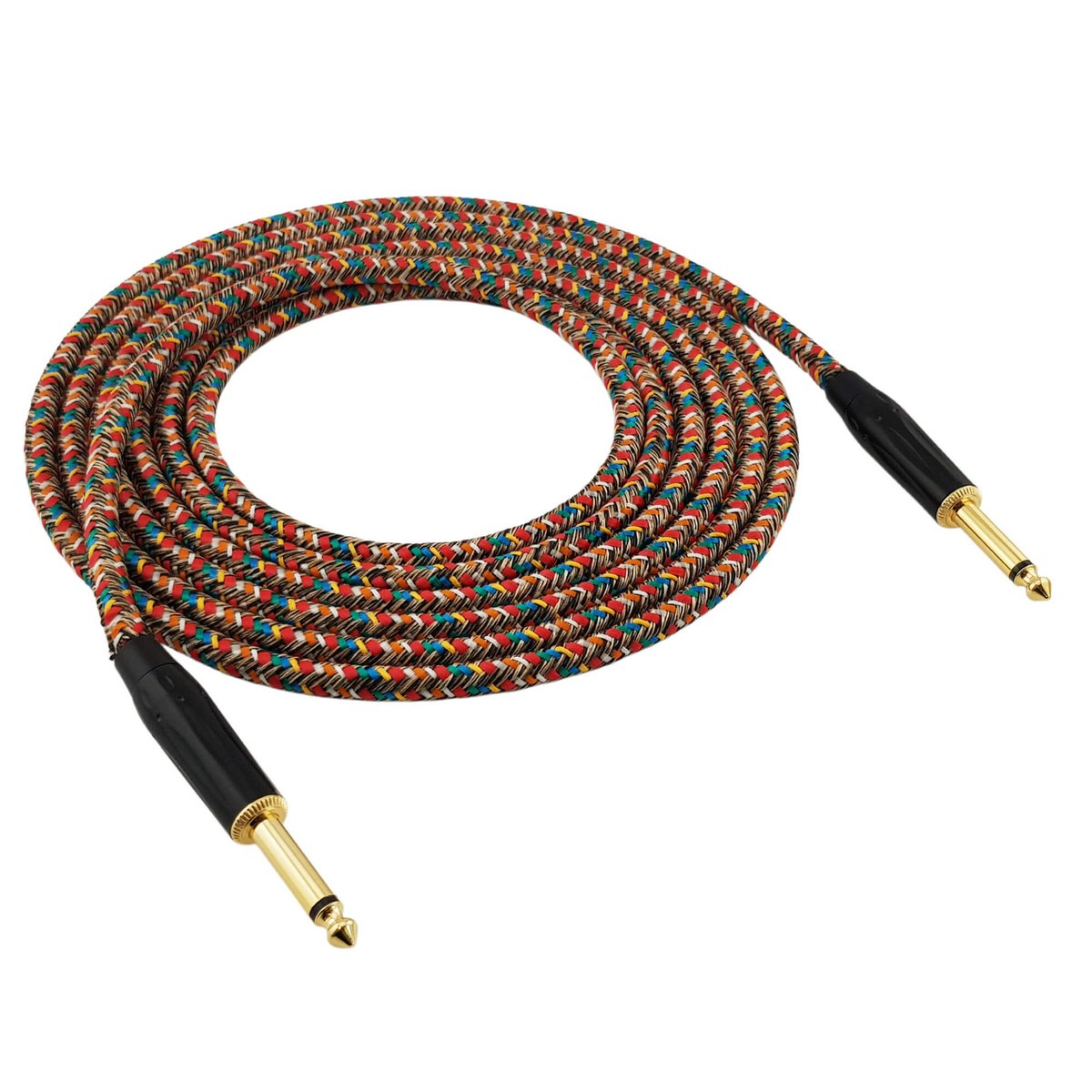 Kabel instrumentalny Red's Music – Jack 6.3mm / Jack 6.3mm – FOP kabel w oplocie - GCF1130RA - 3m