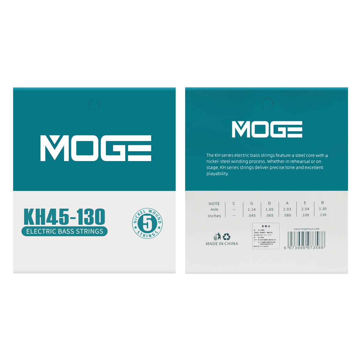 Struny do gitary basowej MOGE KH45-130