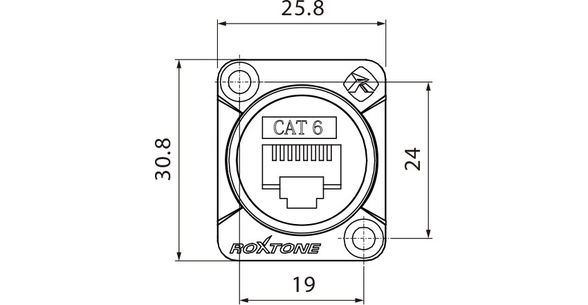 Gniazdo typu RJ45 CAT6 Roxtone RAE8FD-C6-B