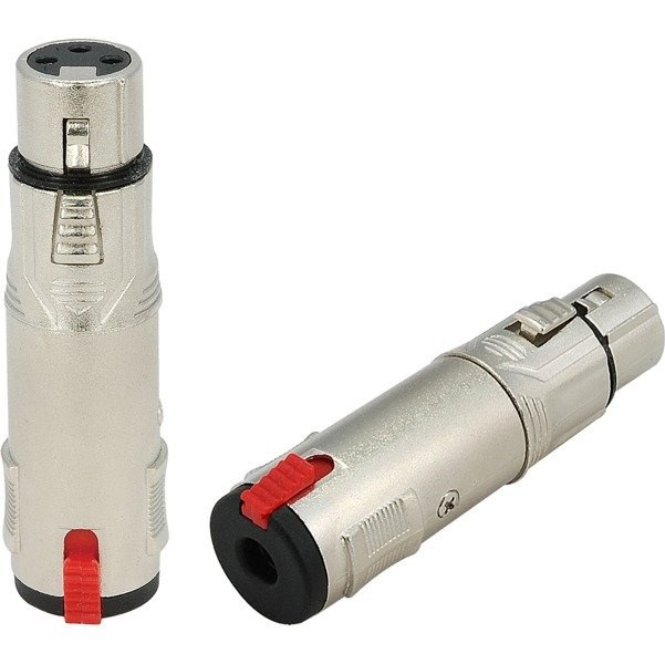 Redukcja przejściówka wtyk XLR żeński do Jack 6.3mm Stereo żeński z blokadą Roxtone RA3XFJF