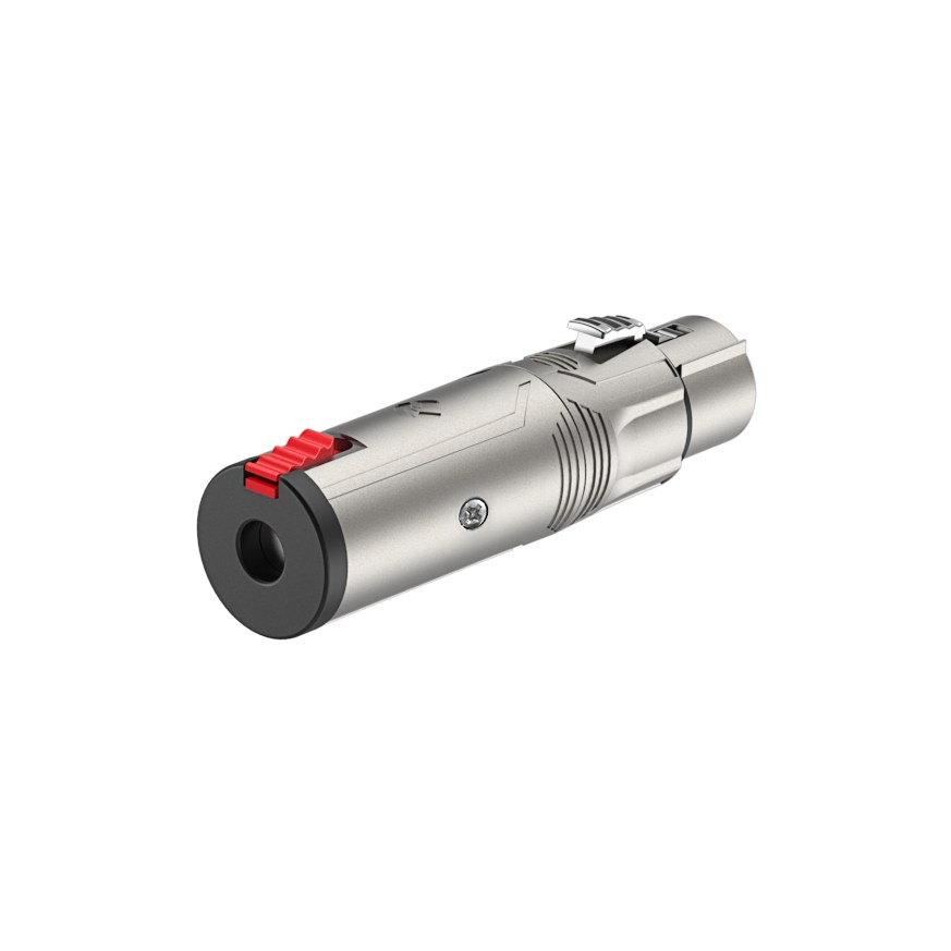 Redukcja przejściówka wtyk XLR żeński do Jack 6.3mm Stereo żeński z blokadą Roxtone RA3XFJF